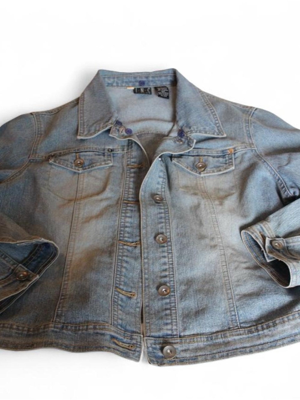INC Classic Light Blue Denim Jacket - WOMENS Casual Jean Coat